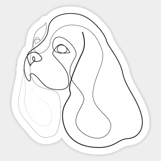 King Charles Cavalier - Spaniel - one line drawing Sticker